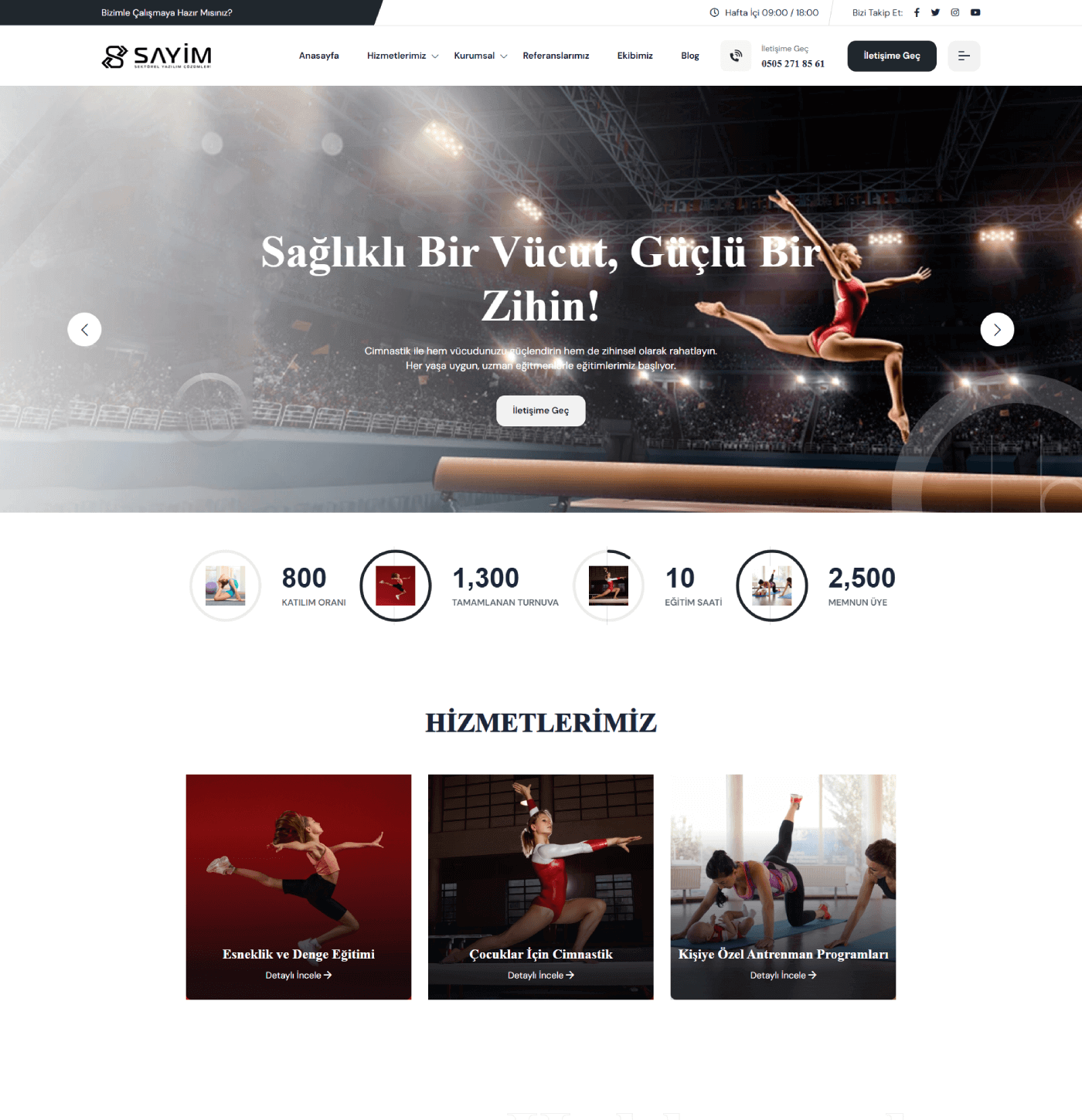 Spor Eğitim Temalı Kurumsal Yazılım | Ajansfy.com